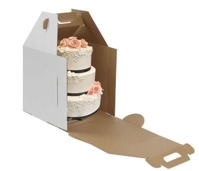 Factory High Quality Customized Paper Cake Box with Handle