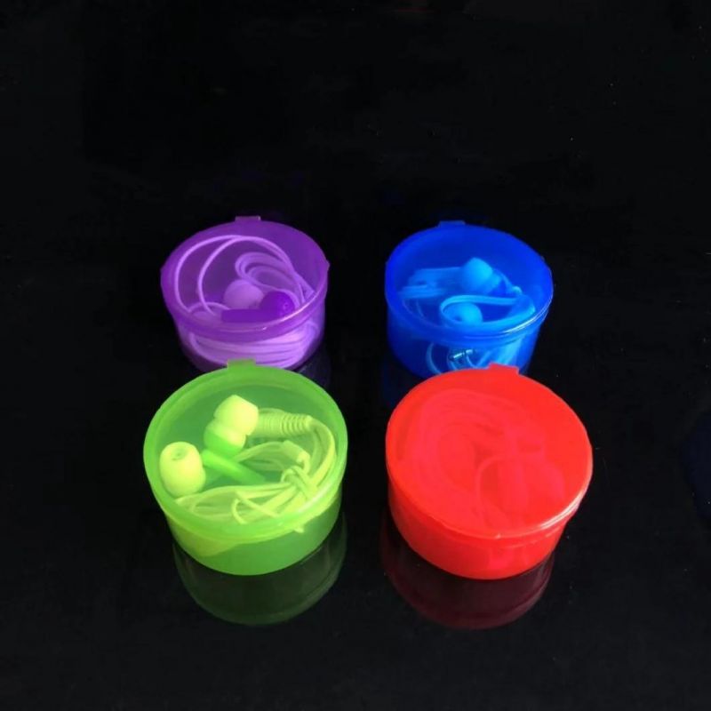 Round Earphone Plastic Organizer Box Small Clear Jewelry Beads Storage Containers