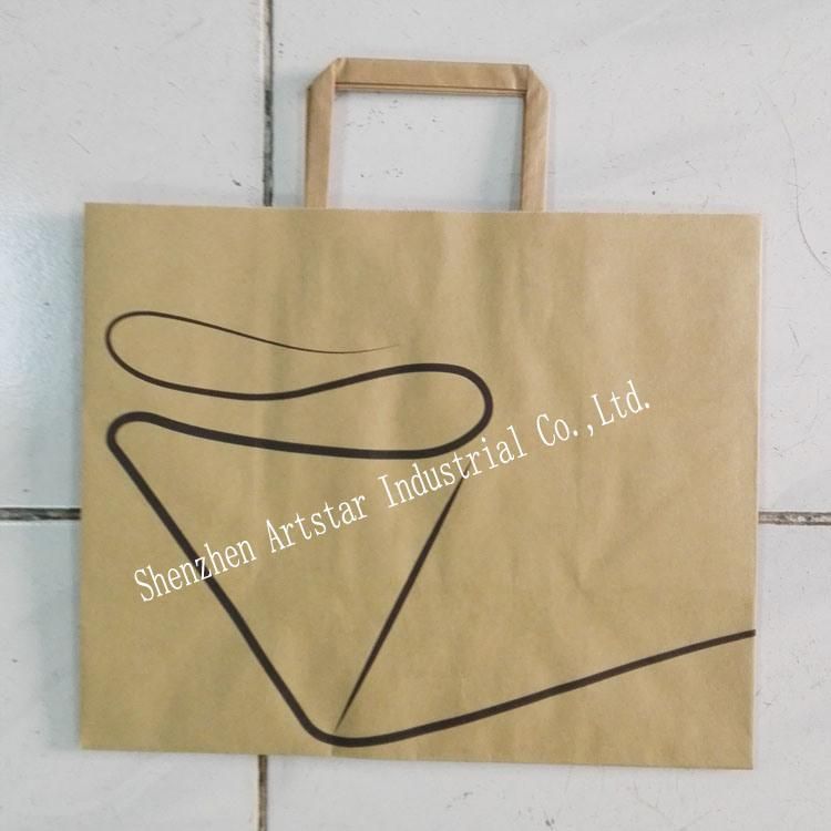 Flat Handle Custom Kraft Paper Bag Printing