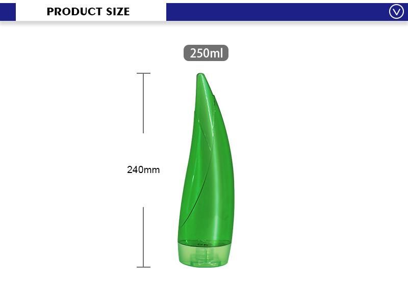 Popular Green 250ml Eco Friendly PETG Plastic Cosmetic Bottles Packaging Aloe Shampoo Bottle