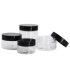 Skincare Packaging 30g 50g 120g 150g 200g Pet Transparent Plastic Cosmetic Jars with Black Lid