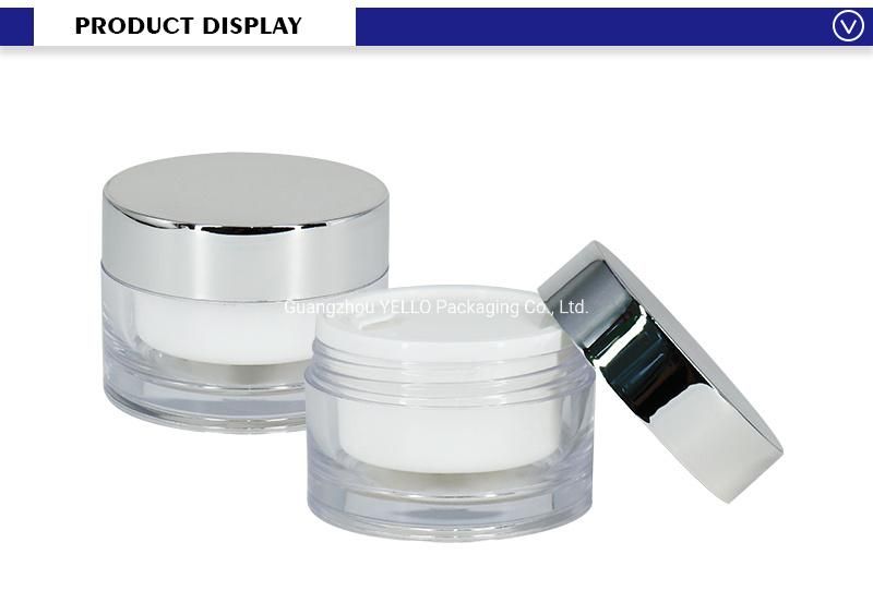 Silver Cap Cosmetics PS Plastic Moisturizing Cream Jars Empty Facial Lotion Containers 30g