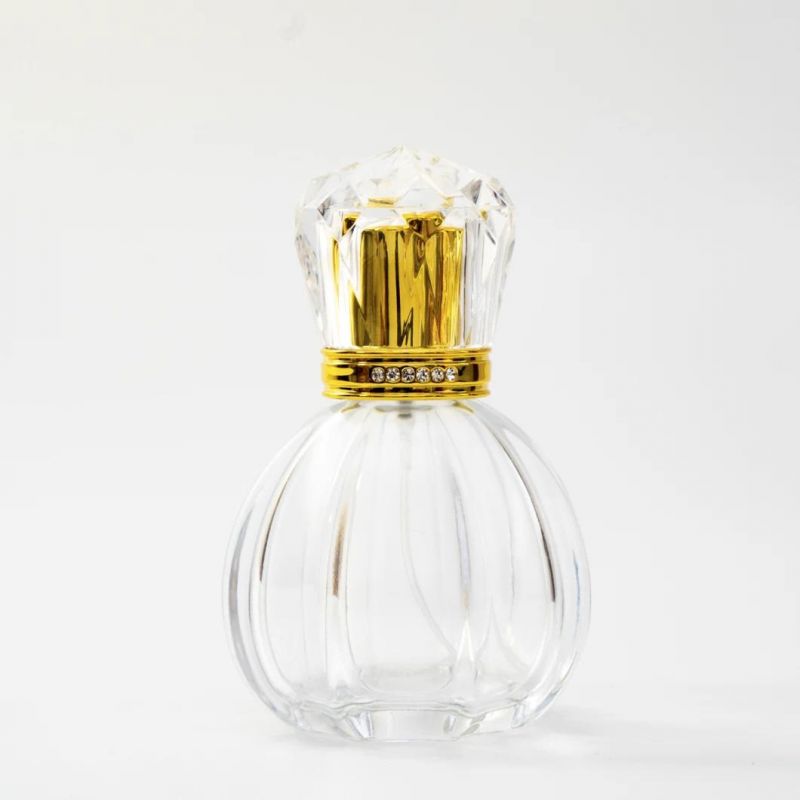 Stock Now 50ml Clear Round Recyclable Luxury Fragrance Empty Perfume Bottle Spray Glass Bottle with Pump