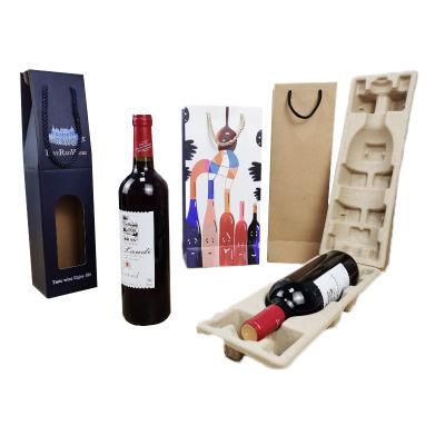 Molded Pulp Wine Tray Recycled Paper Bottle Packaging for Beer Pulp Wine Shipper for Shipping