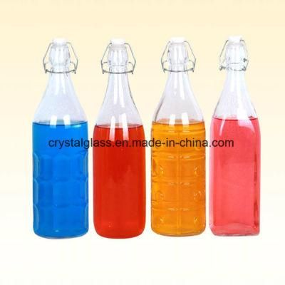 1000ml (1L) for Water Colored Glass Bottle with Wire Bail Lid