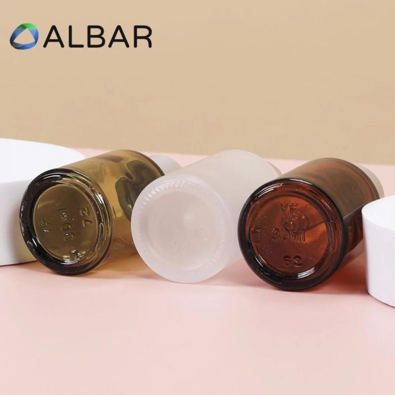 Screw Cap Glass Dropper Cylinder Amber Glass Bottles with Customized Caps