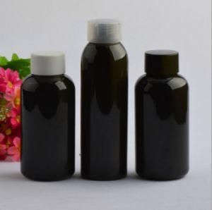 250ml Black Pet Plastic Shampoo Bottle with Double Wall Screw Cap