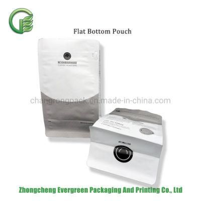 250g Coffee Bean Ground High Barrier Pocket Zipper Degassing Valve VMPET Aluminium Foil Laminated Plastic Box Pouch Flat Bottom Packaging Bag