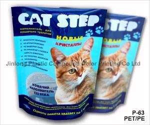 Pet/PE Stand up Cat Litter Pouch with Tear Notch