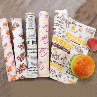 Custom Greaseproof Liner Hamburger Wax Wrapper Sandwich Food Wrapping Paper
