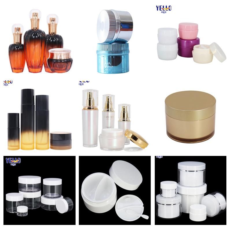 Popular White and Blue 50ml Glass Cosmetic Containers for Sincare Packaging