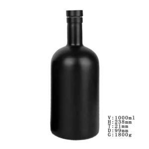 Hot Sale Factory Price 1000ml Black Glass Wine Bottles with Cork