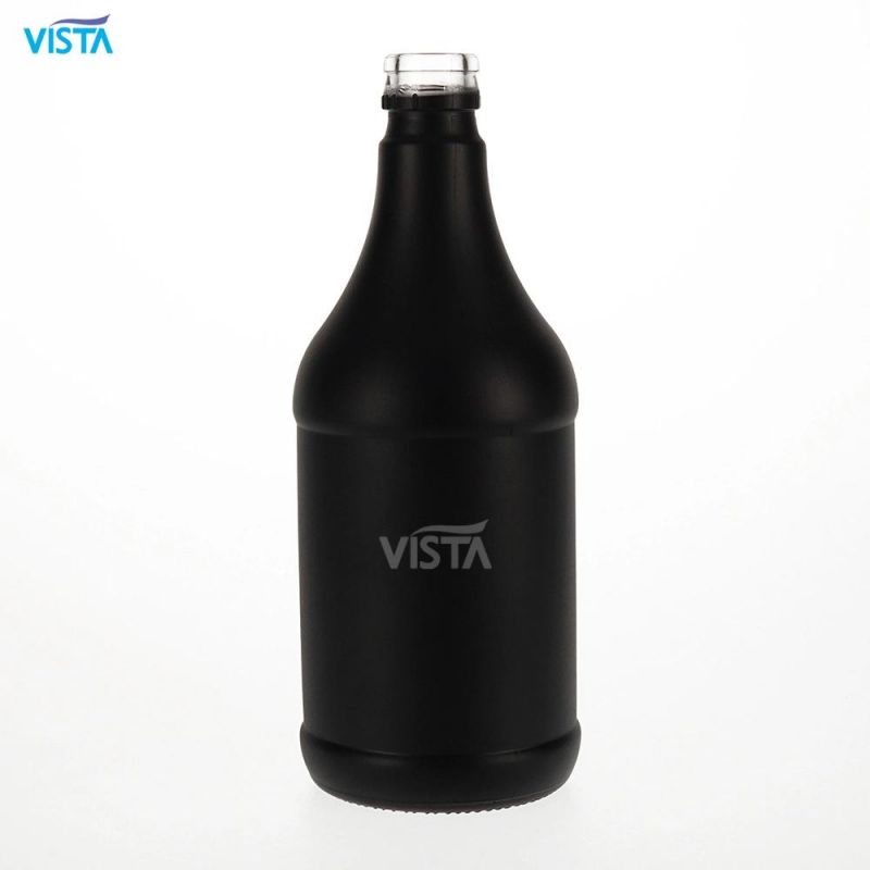 750ml Vodka Glass Bottle with Matte Black Spray with Guala Cap