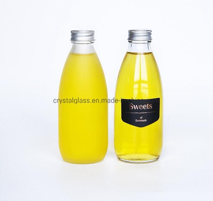 Round Beverage Glass Juice Bottle with Label 9oz 12oz 16oz