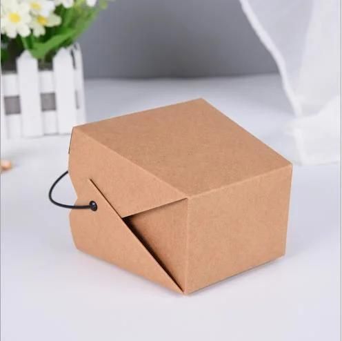 Custom Kraft Noodle Box with Hand Disposable Takeaway Packaging Donut Lunch Fruit Hamburger Camarone Salad Fried Chicken Bentopaper Meal Wholesale Be Portable