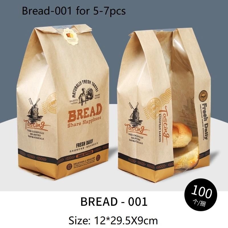 Bakery Bag/Bread Bag/Toast Bag/Paper Bag with Clear Window