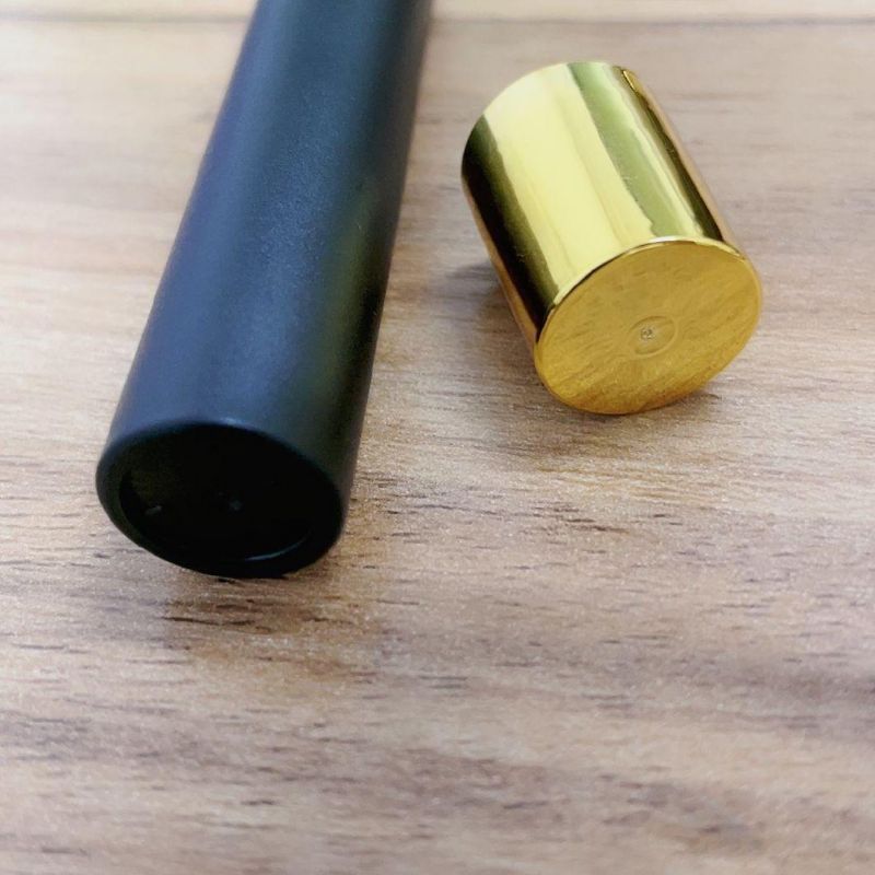 3ml 5ml 8ml Matte Black Plastic Roll on Bottle W/Golden Plastic Cap