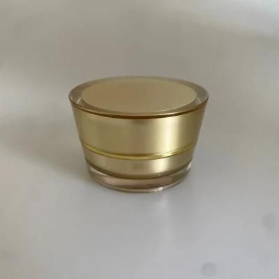 Empty Round High Quality Gold Acrylic Jar 5ml 10 Ml 15ml 30grams 30 Ml 50ml Silver Cosmetic Container Pot