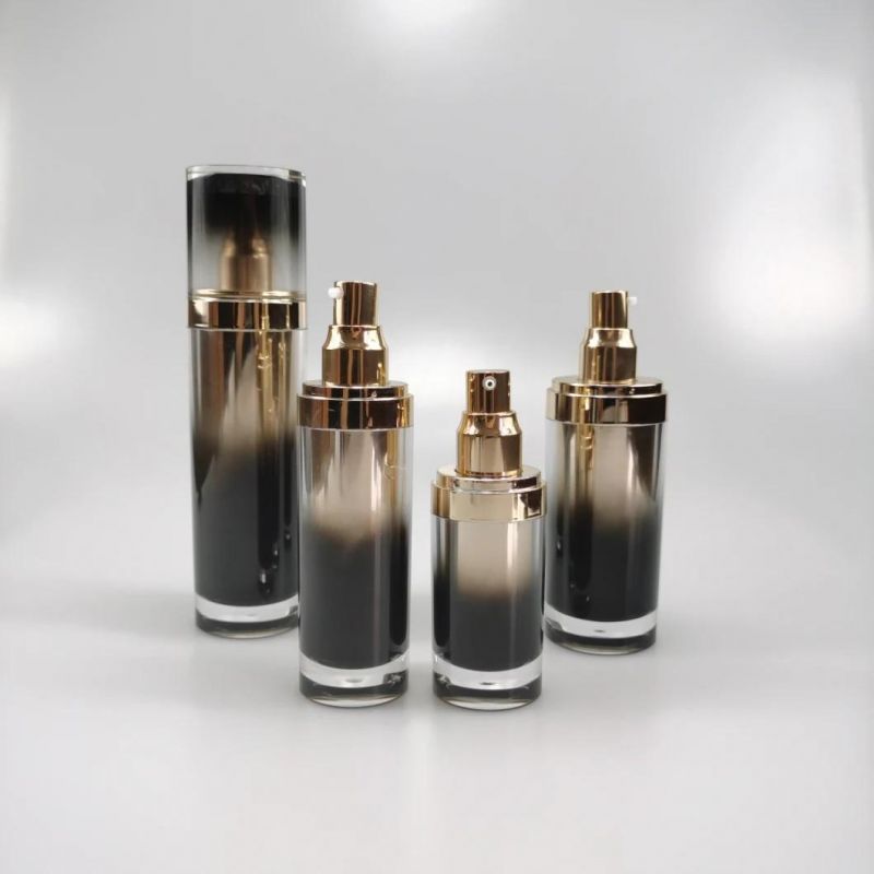 30ml 50ml 80ml 100ml Black Acrylic Emulsion Bottle Foundation Bottle with Diamond Cap for Essence