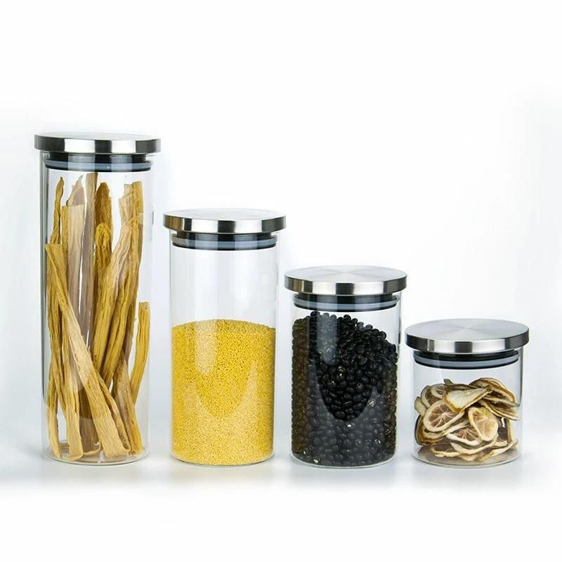 High Borosilicate Glass Canning Storage Glass Jars with Metal Lid 500ml 750ml 1000ml