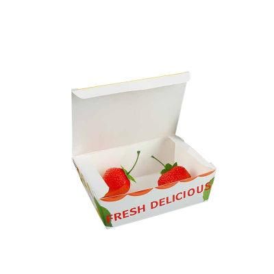 Disposable White Cardboard Food Packaging Foldable Lunch Fast Food Paper Box