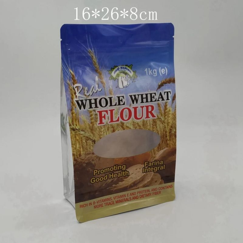 Digital Printing Wheat Flour 1kg Bag Flat Bottom Plastic Packing Bag