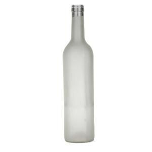 Wholesale High quality Frosting 375ml 700ml 750ml Brandy Tequila Gin Glass Bottle with Screw Cap Wood Cork for Liquor Beverage