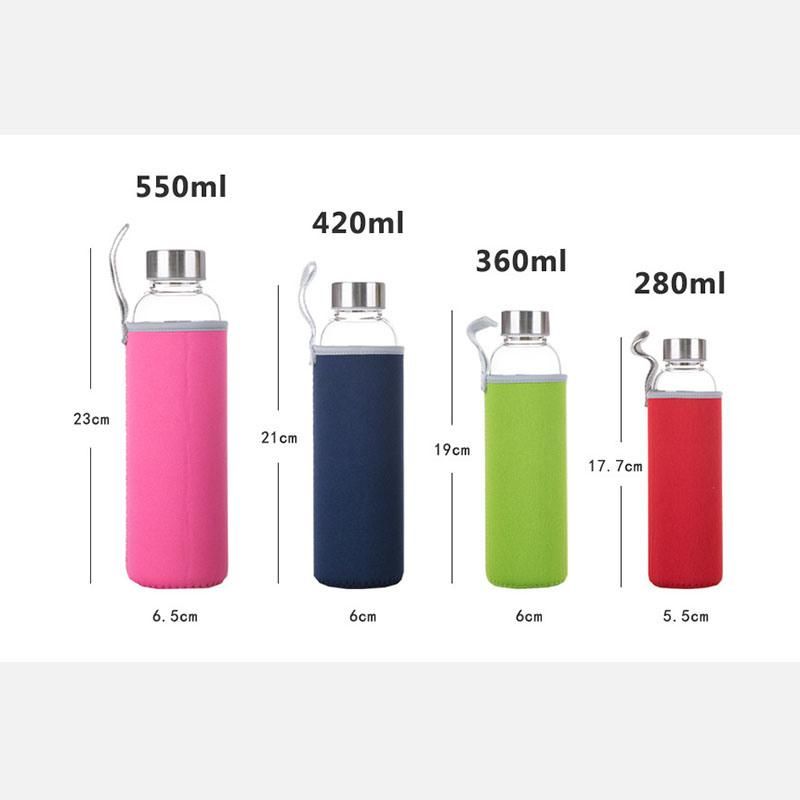 Factory Supply Cylinder Shaped Beverage Juice Glass Bottle with Lid