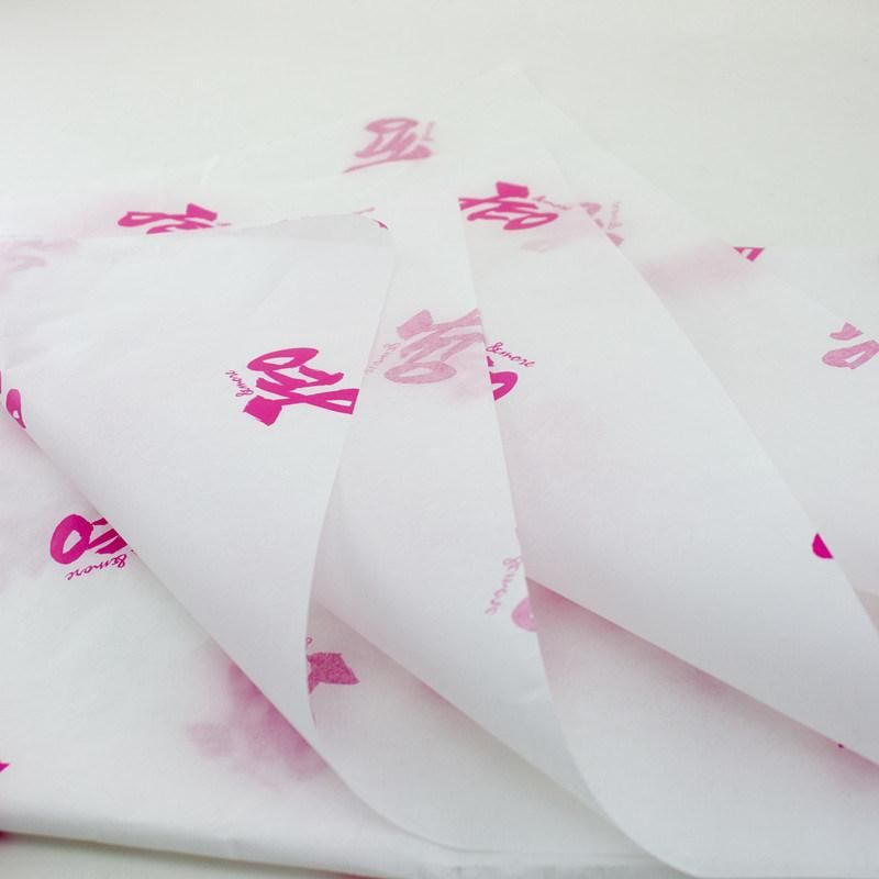 Clothing Pink Logo 17GSM White Custom Tissue Wrapping Paper