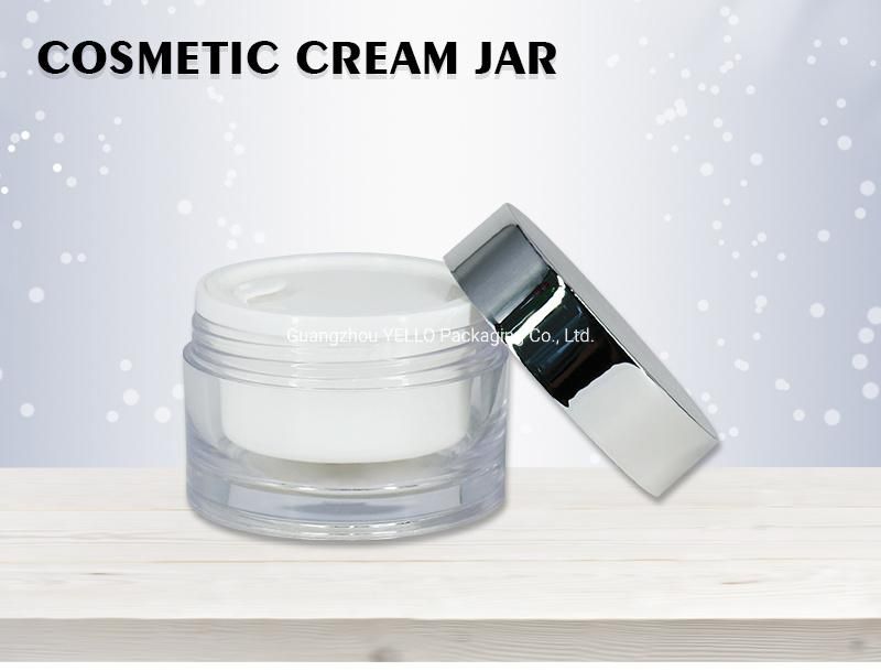 Silver Cap Cosmetics PS Plastic Moisturizing Cream Jars Empty Facial Lotion Containers 30g