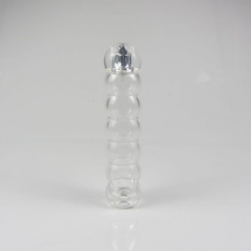 Clear Transparent Glass Perfume Bottle with Silver Spray Pump Cap