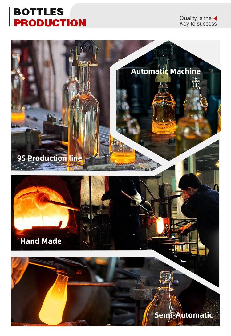 Hoson Customized High temperature Decaling 750ml Square Whisky Glass Gun Bottles for Whiskey