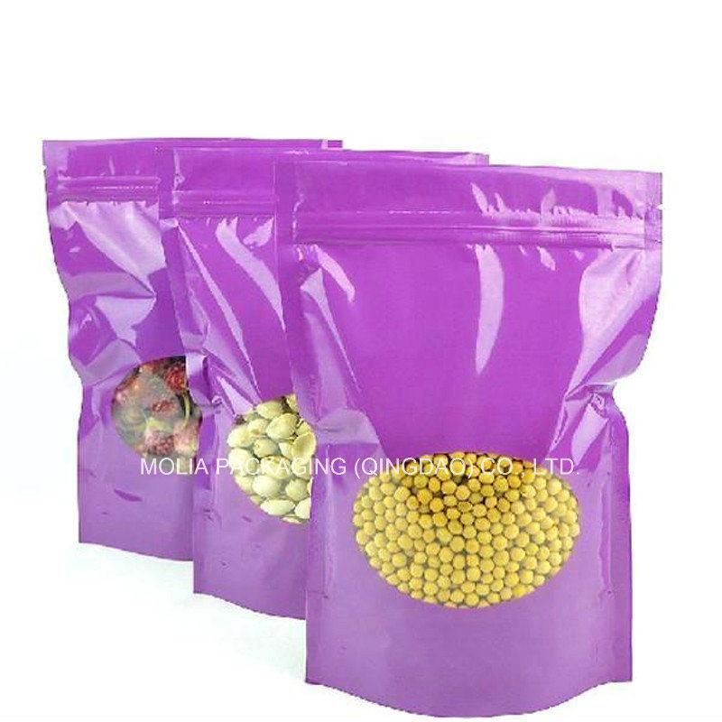 Clear Window Food Grade Plastic Bags Standing up Pouch Manufacturer