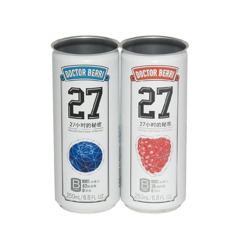 Slim 250ml Aluminum Beverage Cans with 200 Can Ends