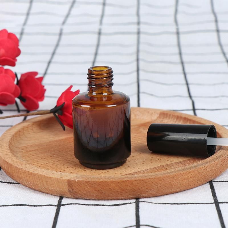 15ml Brown Glass Nail Polish Bottle Empty with a Lid Brush Empty Cosmetic Containers Nail Glass Bottles with Brush