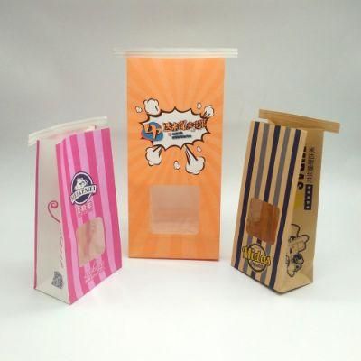 Customized Kraft Tin Tie Paper Bag with Window