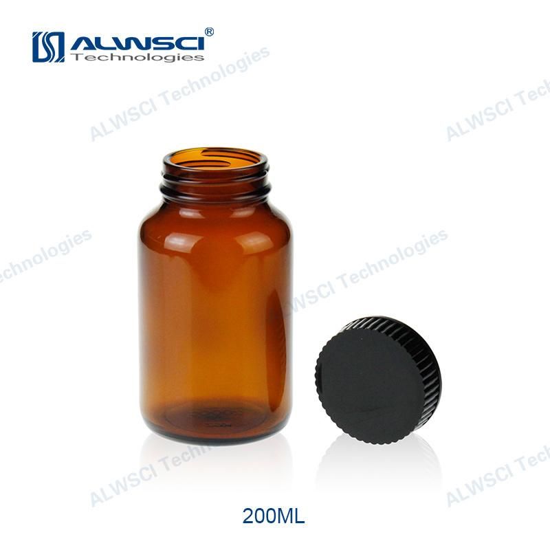 Alwsci Wide Mouth 150ml 45-400 Wide Mouth Amber Glass Bottle