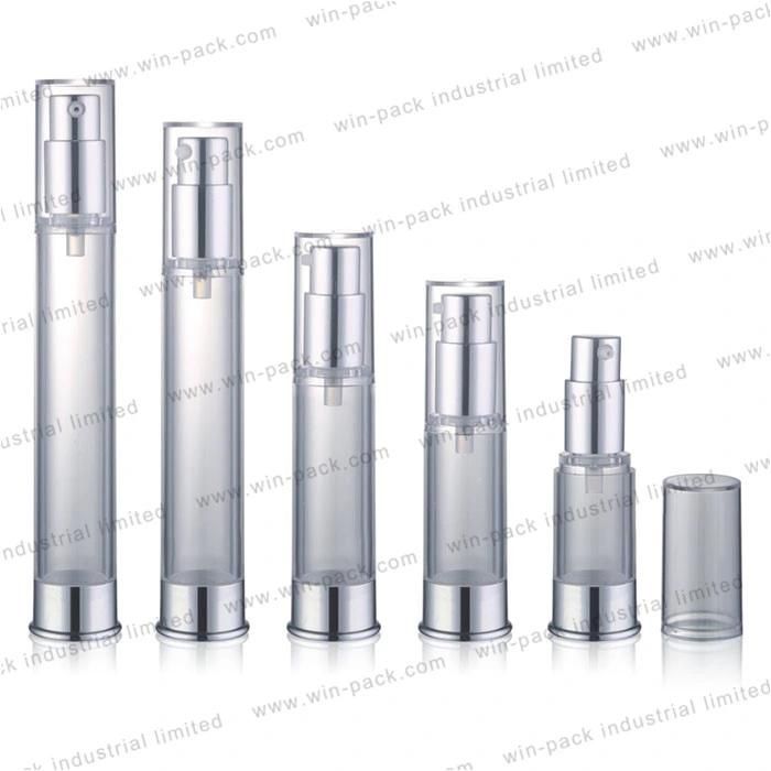 10ml 15ml 30ml 35ml Silver Skin Care Plastic Acrylic Airless Bottle with Aluminum Pump