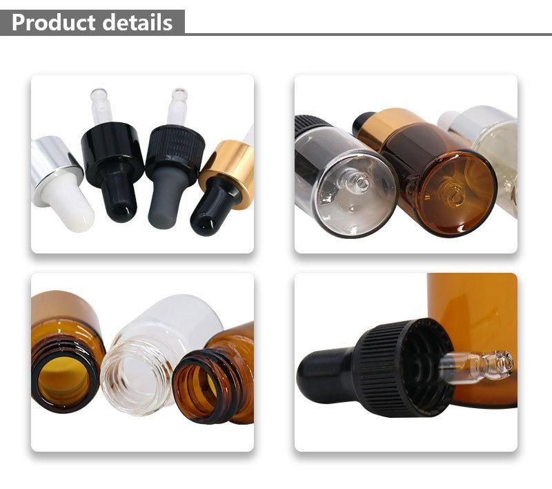 OEM Brown Transparent 2ml 3ml 5ml Glass Dropper Bottle