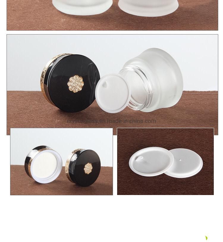 Refillable Cosmetic Containers Set Bottle with Black Caps with Gold Line