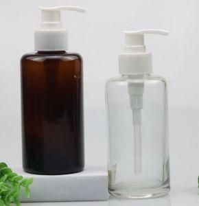 200ml Boston Round Clear Pump Lotion Glass Bottle