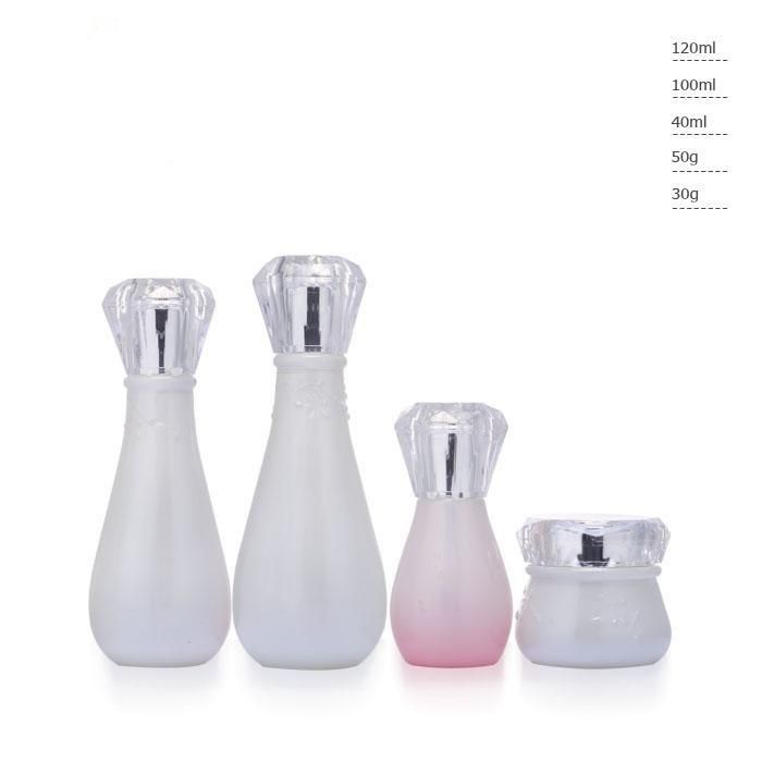 Ll38 Hot Sale Cream Frosted Bottlefor Cosmetic Emprt Cosmetics Cream Glass Bottles and Jars Have Stock