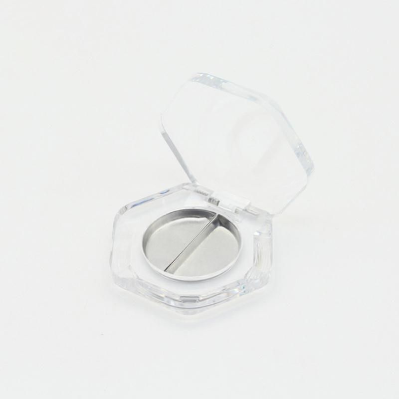 New Design 1.5g Customized Pet Plastic Eye Shadow Case Transparent Empty Eyeshadow with Hexagonal Shape