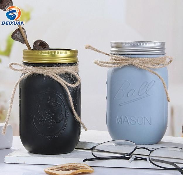 Wedding Decoration Antique Custom Colored Blue Glass Vase Mason Jar