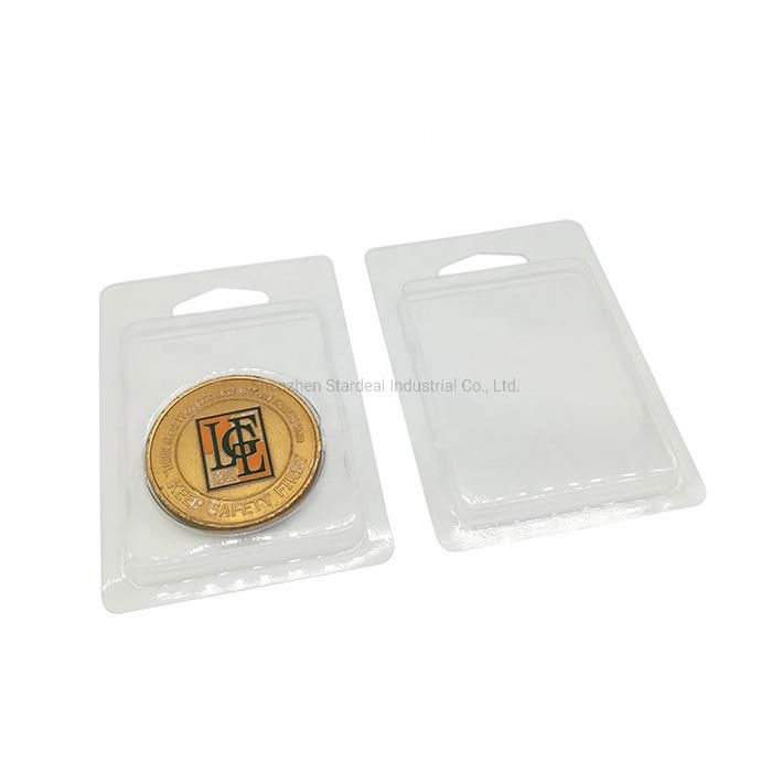 Custom Recyclable Clear Plastic Coin Clamshell Blister Packaging