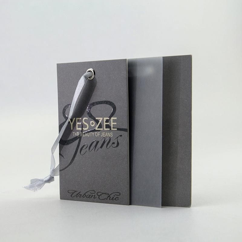 Black Foil Gray Color Logo 700GSM Paper Hangtag