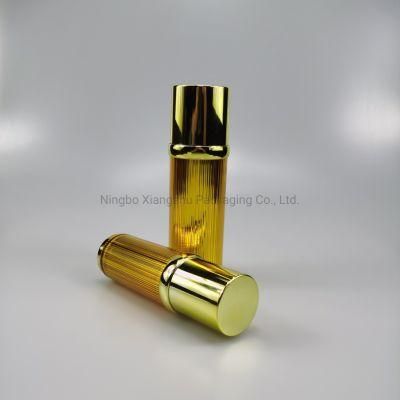 30ml 50ml 100ml 120ml Round Gold Acrylic Airless Emulsion Bottle Vacuum Foundation Bottle Essence Bottle for Cream Serum