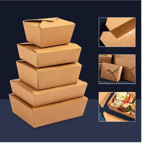 Customized Paper Food Box Kraft Food Box Lunch Packaging Box with Logo Printing Boxes Packaging