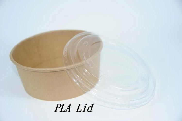 Biodegradable Food Takeaway Packaging Kraft Salad Paper Bowl with Lid