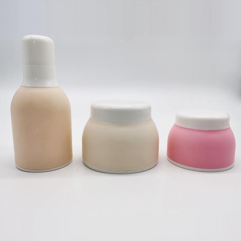 Set Baby Care PP PE Plasitc Unique Shape Cosmeitc Facial Care Lotion Jar and Bottle